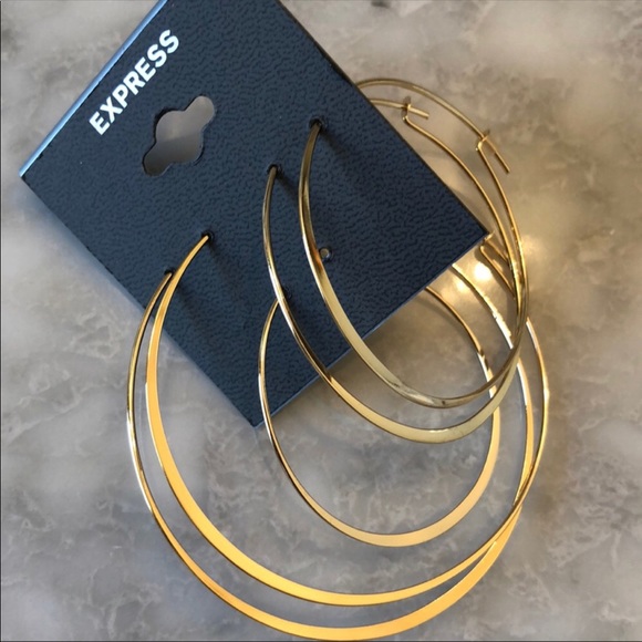 Express Jewelry - NWT Express gold hoop earrings